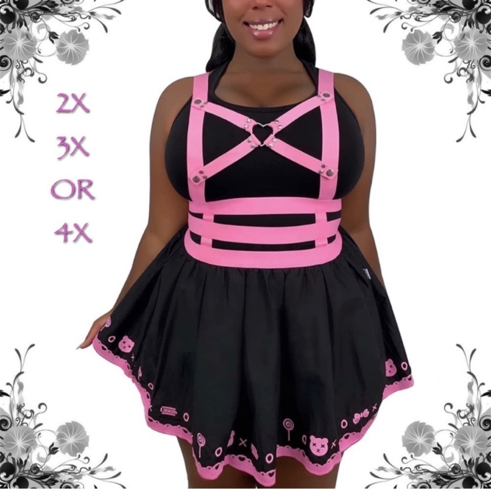 Plus Size Bondage Bear Overall Skirt NWT